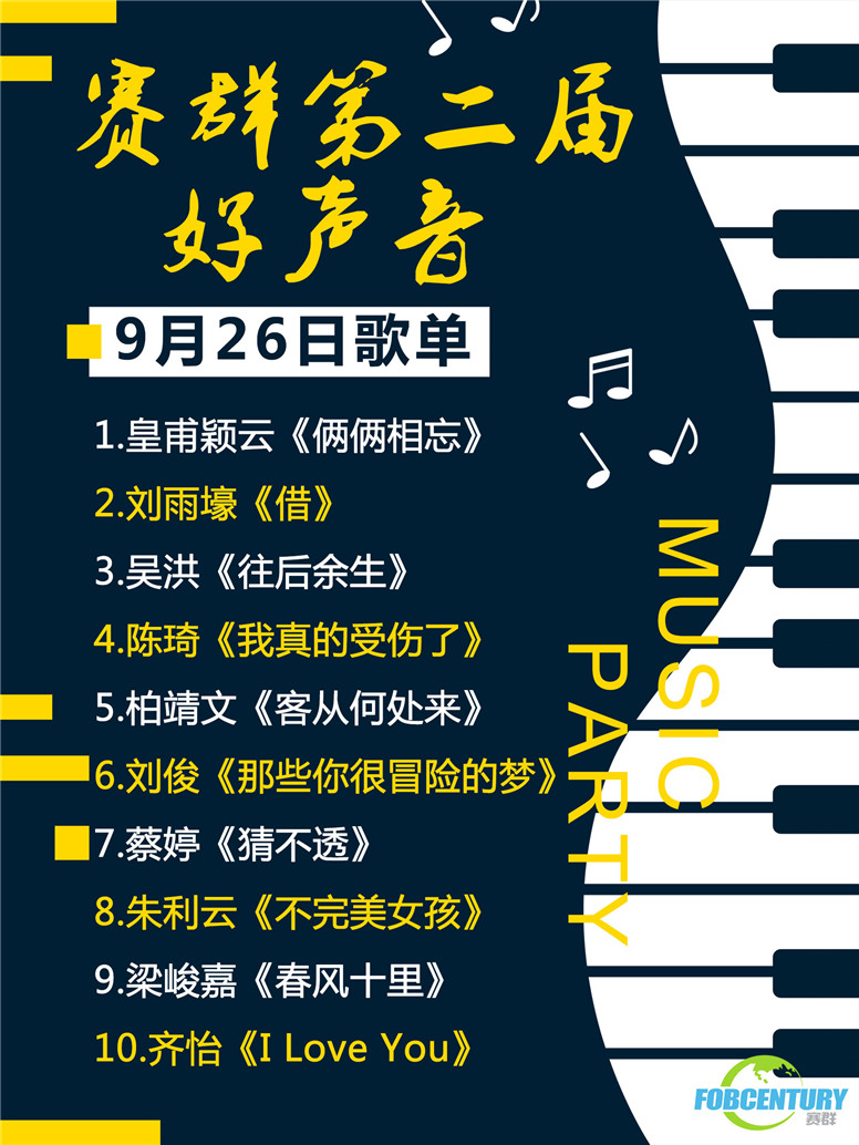 好声音晋晋级赛歌单